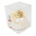 CM-151 Puffo profum.AVORIO d9x10h c/dalie col+fragr. c/scat.pvc