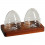 TB 1777 Set 2 barattoli bombati vetro h7,5 su base legno