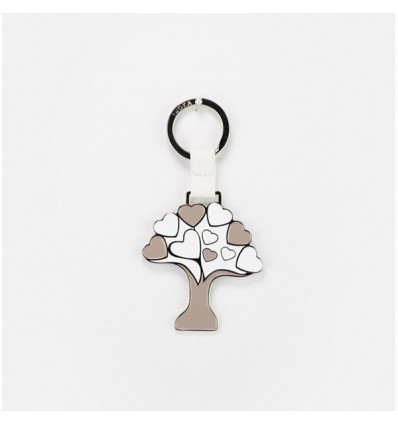 TKSP/184 Portachiavi smalto ALBERO D/VITA bianco/beige