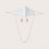 CM-16016 Mascherina pizzo BIANCO c/catenina perle artificiali