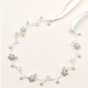 CM-11970 Coroncina con perle e fiorellini strass c/13879