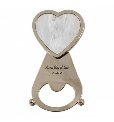 TPP/565 Apribott. CUORE bianco/acciaio NO SCATOLA