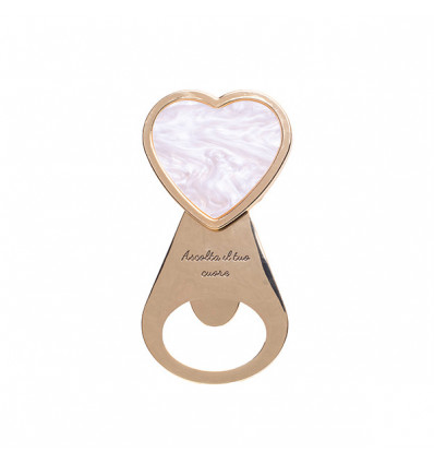 TPP/575 Apribott. CUORE bianco/oro NO SCATOLA