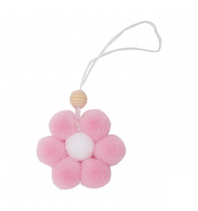 CM-24111 Appendino fiore pompon d.5,5 ROSA