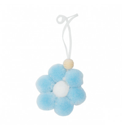CM-24112 Appendino fiore pompon d.5,5 CIELO