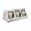 FR 1547 Set 3pz vasetto picc.d.4,5x6h c/candela e pietre QUARZO BIANCO (lino)