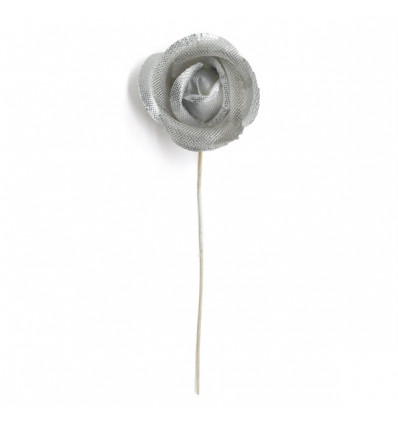 CK1625-ARG Bocciolo rosa lame' ARGENTO