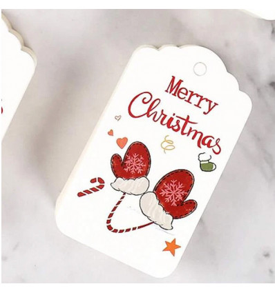 CM-22036 Conf. 50pz tags Merry Christmas AVORIO