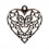 CK6039 Pendente cuore trafor. 2x2 metallo