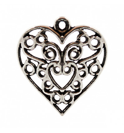 CK6039 Pendente cuore trafor. 2x2 metallo