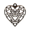 CK6039 Pendente cuore trafor. 2x2 metallo