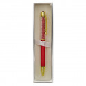 1347004 Penna strass cm14 c/gancio ROSSO/ORO giftbox