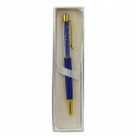 1347005 Penna strass cm14 c/gancio BLU/ORO giftbox