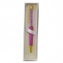 1347006 Penna strass cm14 c/gancio FUXIA/ORO giftbox