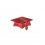 9753-RO Applic. cappellino laurea ROSSO