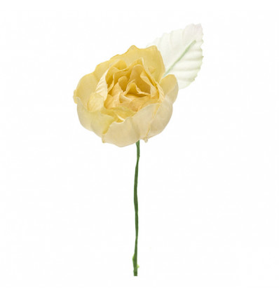 30020/CRE Peonia picc.c/foglia d4 stoffa CREMA