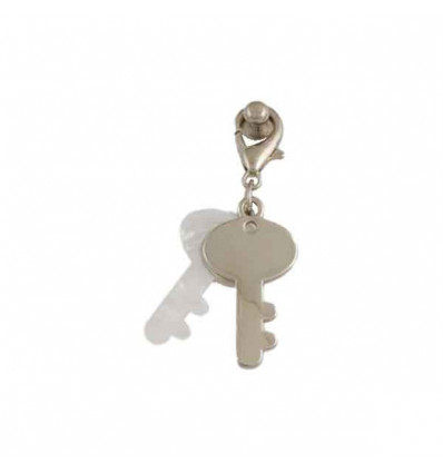 CHSP/376 Ciondolo doppio CHIAVE bianco/ACCIAIO
