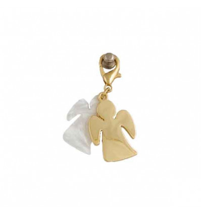 CHSP/388 Ciondolo doppio ANGELO bianco/ORO