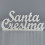 11301443 Scritta corsivo SANTA CRESIMA cm60x25h legno BIANCO