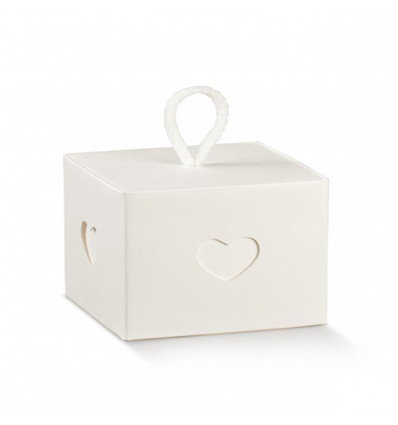 16919C Scatola 9x9x6,5 c/cuore e cordoncino WHITE