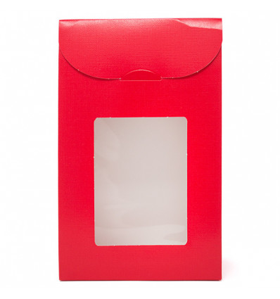 38022C Busta c/finestra 11,5x5,5x18 LINO ROSSO