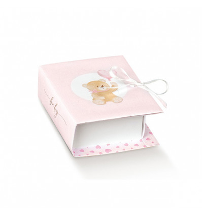 17853C Scatolina book 7x6x3 orsetto ROSA (PAP 21)