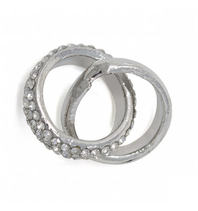 /P869/AG Ciondolo fedi intrecciate c/strass ARGENTO