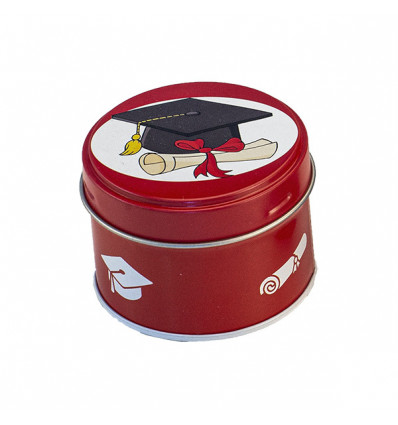 LD4 Scatolina latta d.6,5x5h rossa dec. LAUREA