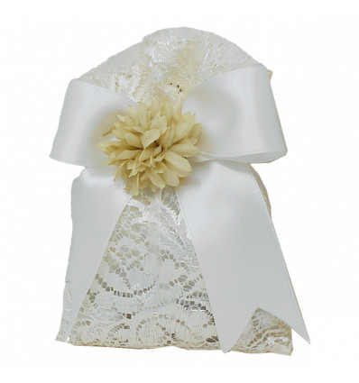 /2698-P Sacco alto 14x19 PANNA pizzo chantilly