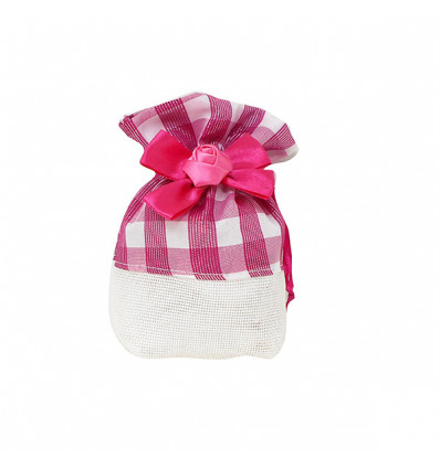 /CK1330-FX Sacchetto stoffa a quadri FUXIA