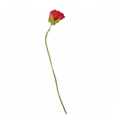 /CK1339-RO Rosellina stoffa c/pistilli ROSSO