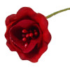 /CK1339-RO Rosellina stoffa c/pistilli ROSSO