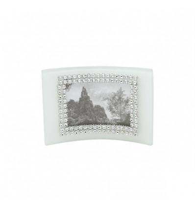 /CH191 P.foto orizz.7x5 BIANCO c/strass