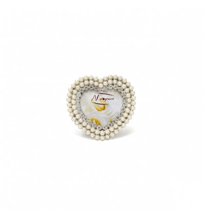 /879X010 P.foto cuore 8x8 PERLE+strass