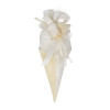 /867X063 Cono bicolore cot.c/roselline CREMA/BIANCO