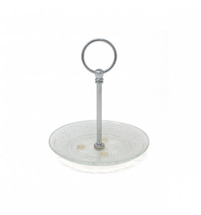 /1096002 Piatto vtr inciso d14 c/manico metallo
