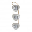 /1129060 Set 3pz p.foto cuore 8x8 legno merletto