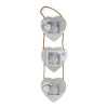 /1129060 Set 3pz p.foto cuore 8x8 legno merletto