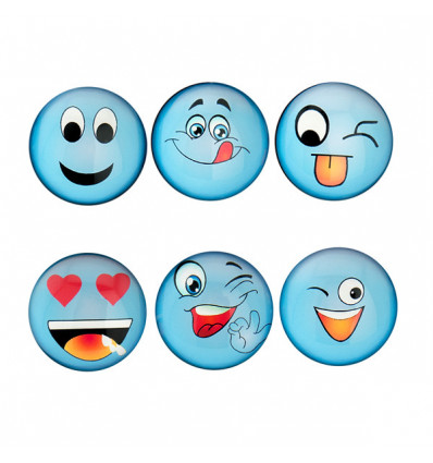 /1167004 Magnete SMILE d4 6sogg.ass. CELESTE