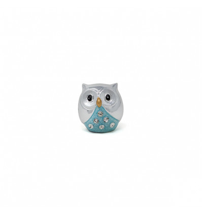 /1029832 Gufo gde cm3 arg. strass CELESTE