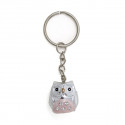 /1029835 Gufo portachiavi cm2 arg. strass ROSA