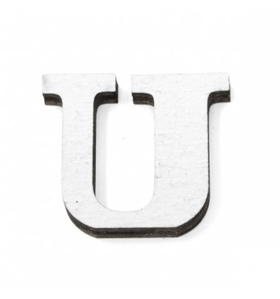 /1130988 Lettera U cm2 legno BIANCO