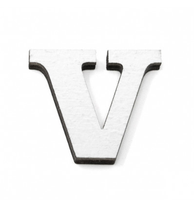 /1130989 Lettera V cm2 legno BIANCO