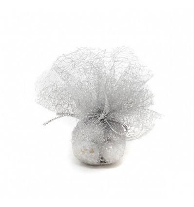 /1366-T Tulle t.do d.24 ARGENTO ragnatela metal