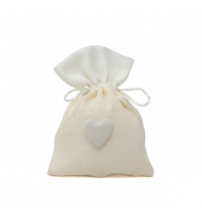/1452-B/A Sacchetto 10x14 c/cuore BIANCO/AVORIO
