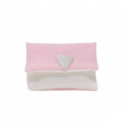 /1453-B/R Bustina 11x8 c/cuore BIANCO/ROSA