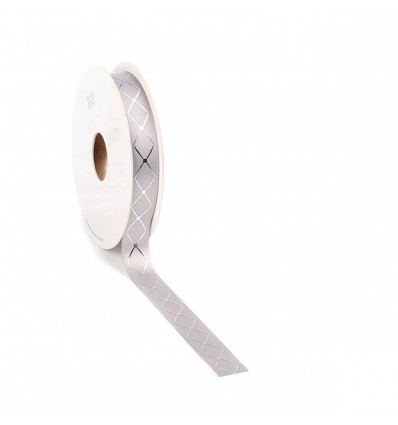 /3330.2015.01 N.raso mm15x20mt GRIGIO rombi argento
