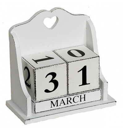 /TB 1505b Calendario legno cm11x5,5x11,5h CUORE forato