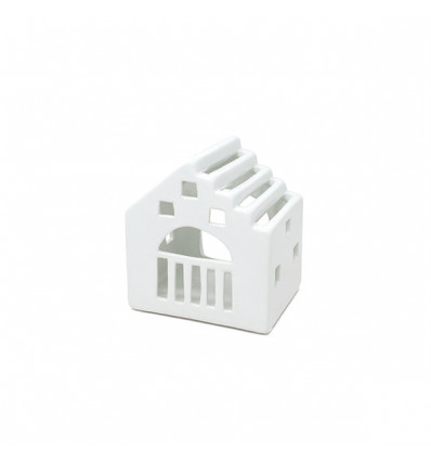/QLUX1509 Lanterna casetta NORDICA ceram.10x8x11h BIANCA