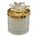 624240 Candela tda med. alta 8,5x12h c/fiore crist. trasp/oro